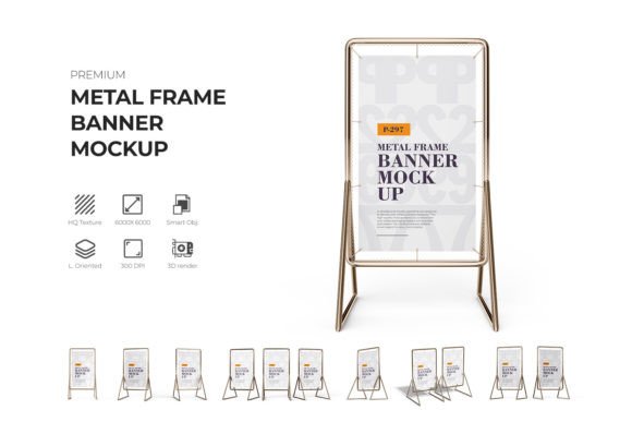 Advertising Metal Frame Banner Mockup