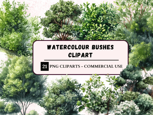 Bringing Nature to Life: The Strategic Value of Watercolour Greenery Bushes Clipart in Modern Design