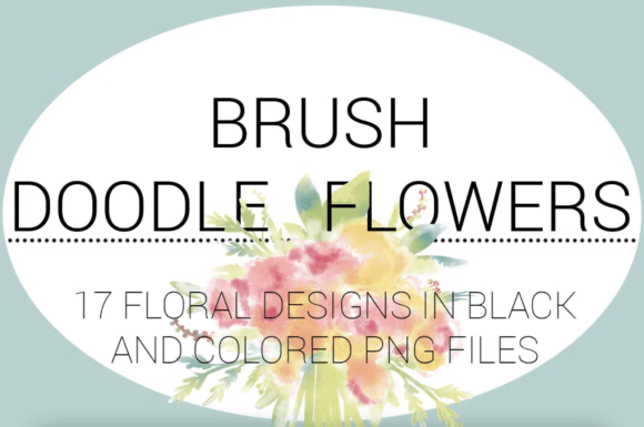 Brush Doodle Flowers: Elegant Floral Design Elements for Creative Projects