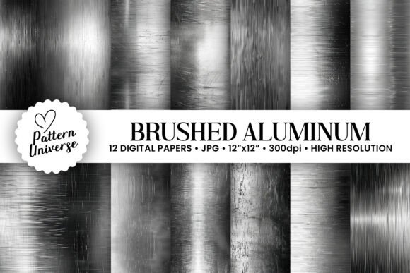 Brushed Aluminum Digital Papers for Crafters