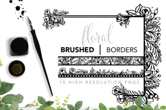 Brushed Floral Borders: Elevate Your Design