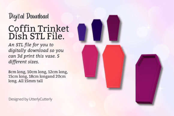 Coffin Trinket Dish 3d Print STL File- D: A Minimalist Gothic Organizing Solution