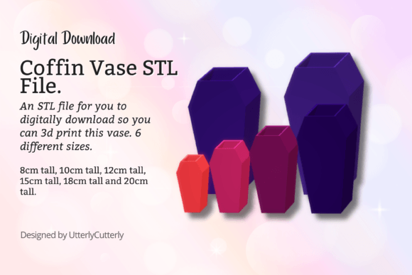 Coffin Vase 3d Print STL File- Digital F: A Practical Guide to Gothic Minimalist Planters