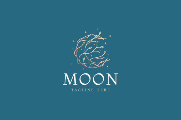 Crescent Moon Bushes Abstract Logo Dream: A Vision of Nature and Luxury