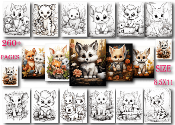 Cute Baby Animals Coloring Book for Kids