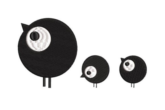 Funny Bird Mother with Chicks: A Whimsical Embroidery Design for Modern Creators