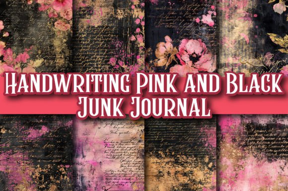Handwriting Pink & Black Junk Journal
