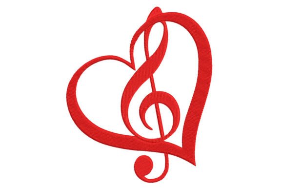Heart Shape Love Music Notes: A Versatile Embroidery Design for Every Creator