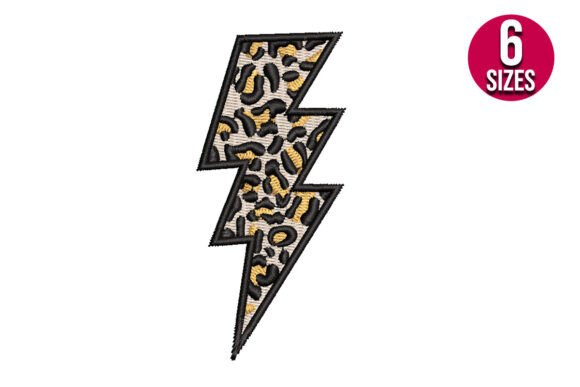 Leopard Print Lightning Bolt: A Bold Embroidery Design