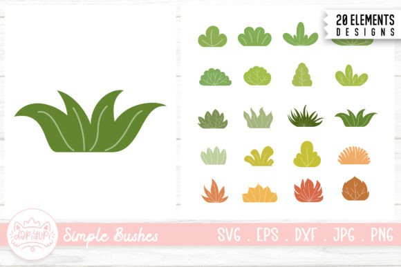 Simple Bushes Cartoon Cute Grass Bush: A Versatile Digital Asset for Creators