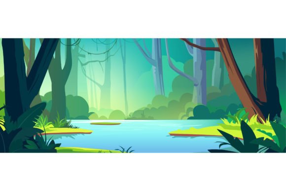 Tropical Jungle Cartoon Background